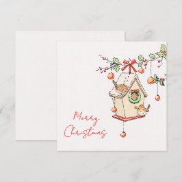 Weihnachtskarte Rotkehlchen Karte