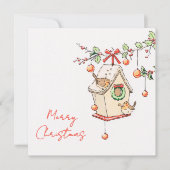 Weihnachtskarte Rotkehlchen Karte (Vorderseite)