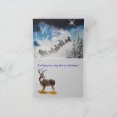 Weihnachtskarte, Rotwild und Feiertagskarte (Innenseite)