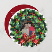 Weihnachtskarte rund um den Kranz Feiertagskarte (Vorne/Hinten)