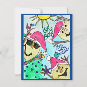 Weihnachtskarte Sandymen Baby Es ist warm draußen Feiertagskarte