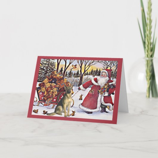 Weihnachtskarte Santa Bears4 Feiertagskarte (Vorderseite)