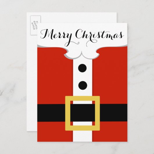 Weihnachtskarte Santa Belt Feiertagspostkarte (Vorne/Hinten)