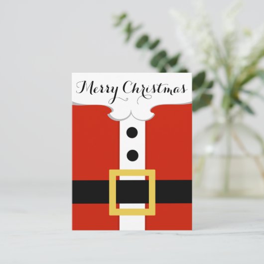 Weihnachtskarte Santa Belt Feiertagspostkarte (Stehend Vorderseite)
