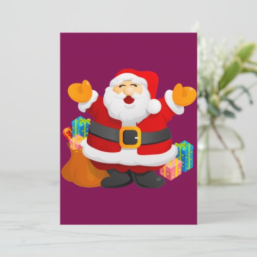 Weihnachtskarte - Santa-Claus Feiertagskarte (Stehend Vorderseite)