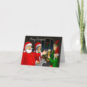 Weihnachtskarte Santa Claus Werkstatt Feiertagskarte