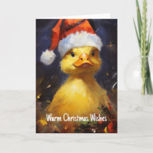 Weihnachtskarte Santa Duck