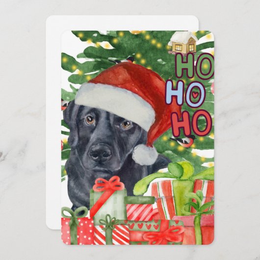 Weihnachtskarte Santa Labrador (Vorne/Hinten)