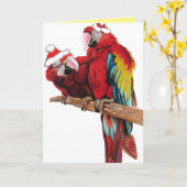 Weihnachtskarte Santa Macaws Red Parrot Karte (Gelbe Blume)