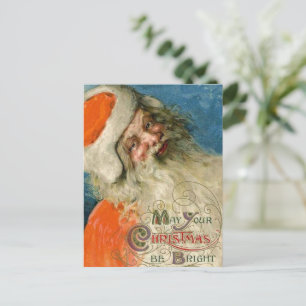 Weihnachtskarte Santa Merry und hell Feiertagspostkarte