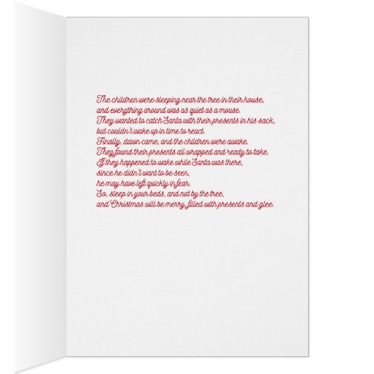 Weihnachtskarte Santa mit Baum und Geschenken (Innen (Rechts))