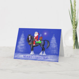 Weihnachtskarte - Santa on Horseback Feiertagskarte