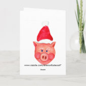 Weihnachtskarte Santa Pig Feiertagskarte (Rückseite)