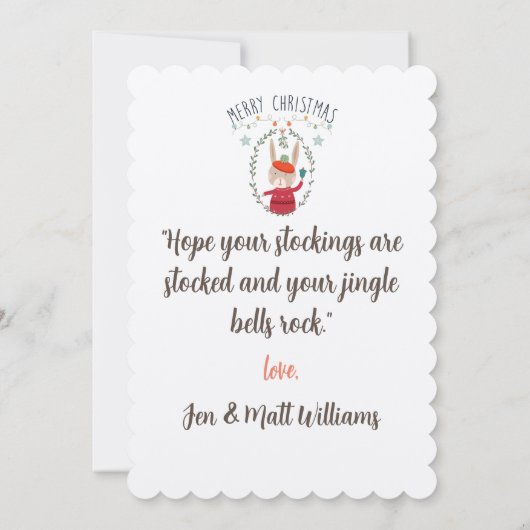 Weihnachtskarte Santa Reindeer Einladung (Rückseite)