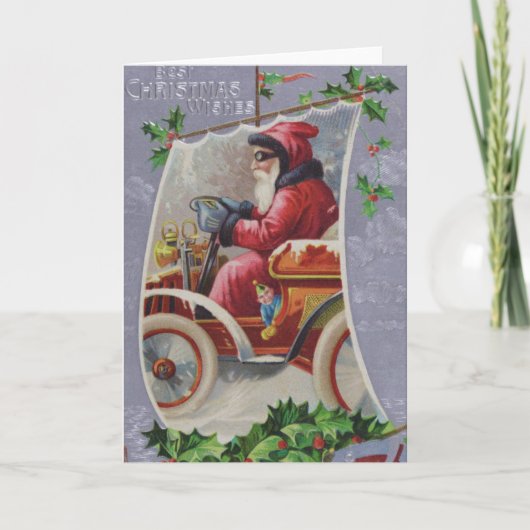 Weihnachtskarte | Santa Vintag Automobil Karte (Vorderseite)