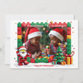 Weihnachtskarte Santa's Little Builders Einladung (Vorderseite)