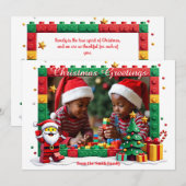 Weihnachtskarte Santa's Little Builders Einladung (Vorne/Hinten)