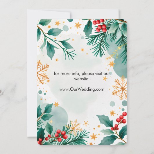 Weihnachtskarte "Save the Date" - Holly Save The Date (Rückseite)