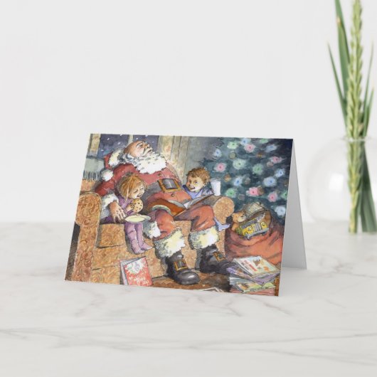 Weihnachtskarte "schlafender Sankt" Feiertagskarte (Vorderseite)