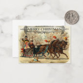 Weihnachtskarte - Schlitten Mitteilungskarte (Vorderseite/Rückseite Beispiel)