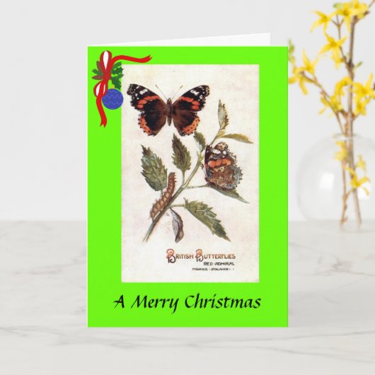 Weihnachtskarte - Schmetterling Karte (Gelbe Blume)