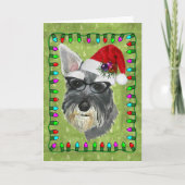 Weihnachtskarte (Schnauzer) Feiertagskarte (Vorderseite)