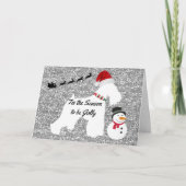 Weihnachtskarte (Schnauzer) Feiertagskarte (Vorderseite)
