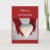 Weihnachtskarte - Schneeherz Karte (Vorderseite)