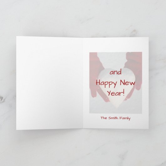 Weihnachtskarte - Schneeherz Karte (Innenseite)