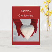 Weihnachtskarte - Schneeherz Karte (Gelbe Blume)