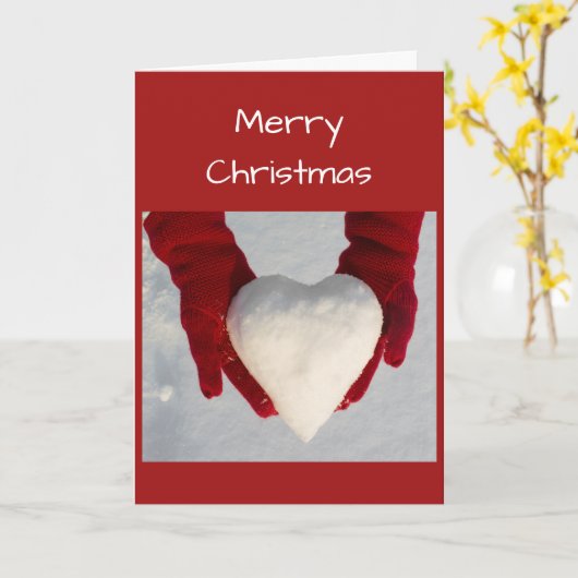 Weihnachtskarte - Schneeherz Karte (Gelbe Blume)