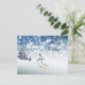 Weihnachtskarte Schneemann Postkarte (Stehend Vorderseite)