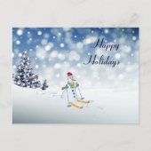Weihnachtskarte Schneemann Postkarte (Vorderseite)