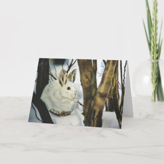 Weihnachtskarte "Schneeschuh Hare" Feiertagskarte (Vorderseite)