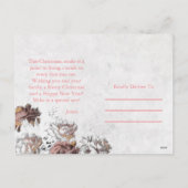 Weihnachtskarte - Schöne Rose und Familie Feiertagspostkarte (Rückseite)