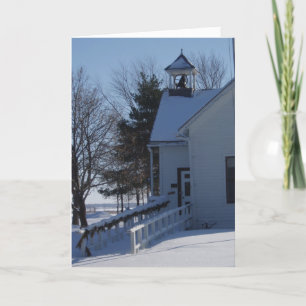 Weihnachtskarte "Schulhaus im Winter" Karte
