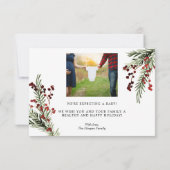 Weihnachtskarte Schwangerschaft Ankündigung Urlaub (Rückseite)