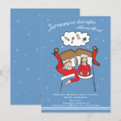 Weihnachtskarte Schwangerschaft Karte - Brünett 4x (Vorne/Hinten)