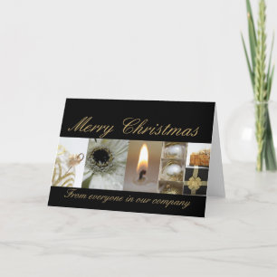 Weihnachtskarte schwarz Gold Weihnachtscollage Feiertagskarte