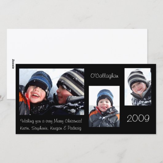 Weihnachtskarte - Schwarzes Feiertagskarte (Vorne/Hinten)