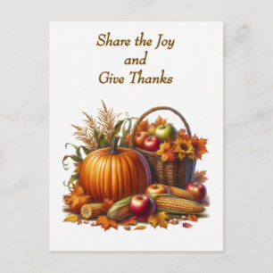 Weihnachtskarte "Share the Joy" zum Erntedankfest Feiertagspostkarte