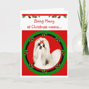 Weihnachtskarte Shih Tzu Feiertagskarte