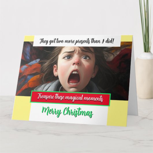Weihnachtskarte SIE GOT ZWEI WEITERE PRÄSENTE! Karte (Vorderseite)