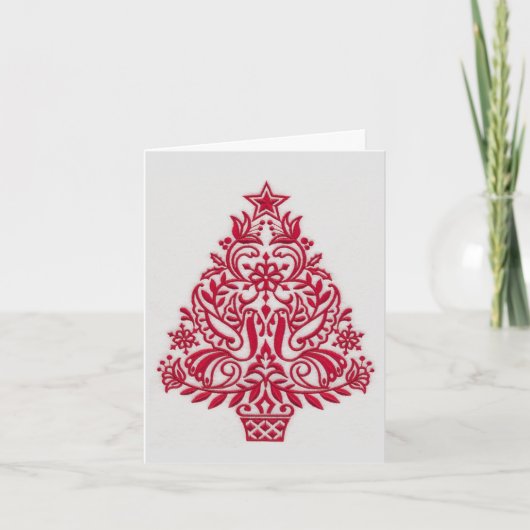 Weihnachtskarte - Skandinavische WeihnachtsFolklor Feiertagskarte (Vorderseite)