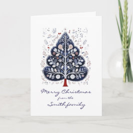 Weihnachtskarte - Skandinavischer Weihnachtsbaum Feiertagskarte