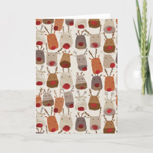 Weihnachtskarte - Skandinavisches Design Rentier Feiertagskarte