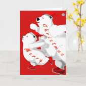 Weihnachtskarte Skaten Bears Karte (Gelbe Blume)