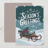 Weihnachtskarte Sleigh Einladung (Vorne/Hinten)