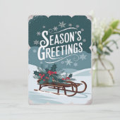 Weihnachtskarte Sleigh Einladung (Stehend Vorderseite)