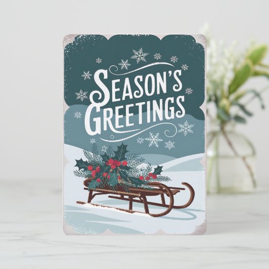 Weihnachtskarte Sleigh Einladung (Stehend Vorderseite)